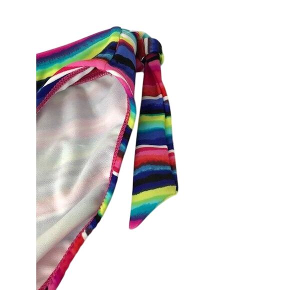 OCEAN AVENUE, Striped Hip Tie Bikini Bottoms, Multi-Color, Size Medium, $40, NWT - Picture 3 of 7